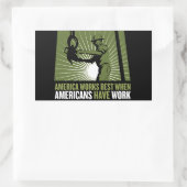 Sticker Rectangulaire L'Amérique fonctionne mieux quand les Américains t (Sac)