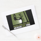 Sticker Rectangulaire L'Amérique fonctionne mieux quand les Américains t (Enveloppe)