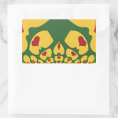 Sticker Rectangulaire L'amour à Rasta Couleurs : Coeurs de reggae (Sac)