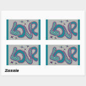 Sticker Rectangulaire L'amour dans le style années 1960 (Feuille)