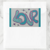 Sticker Rectangulaire L'amour dans le style années 1960 (Sac)
