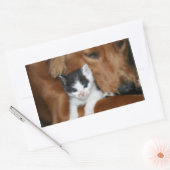 Sticker Rectangulaire L'amour des chiots (Enveloppe)