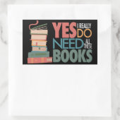 Sticker Rectangulaire L'amour du livre et la lecture (Sac)