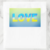 Sticker Rectangulaire L'AMOUR en bleu et jaune pour l'Ukraine Ukrainien (Sac)