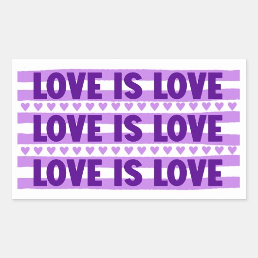 Sticker Rectangulaire L'amour est l'amour dans le violet (Devant)