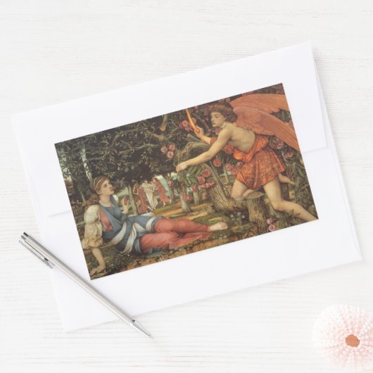 Sticker Rectangulaire L'Amour et le Maiden par John Stanhope (Enveloppe)