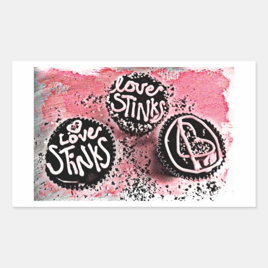 Sticker Rectangulaire L'amour pue (Devant)