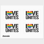 Sticker Rectangulaire L'amour unit (Feuille)