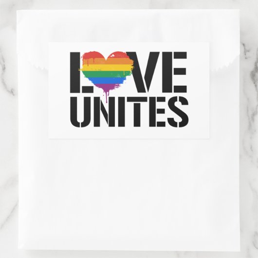 Sticker Rectangulaire L'amour unit (Sac)