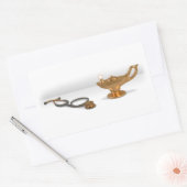 Sticker Rectangulaire Lampe Infirmière Et Stethoscope (Enveloppe)