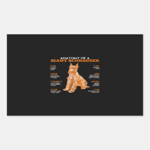 Sticker Rectangulaire L'Anatomie D'Un Giant Schnauzer Dogs Amusant Cadea