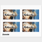 Sticker Rectangulaire Lancement de la fusée Apollo Saturn V vers la Lune (Feuille)