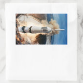 Sticker Rectangulaire Lancement de la fusée Apollo Saturn V vers la Lune (Sac)