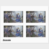 Sticker Rectangulaire L'Annonciation par John William Waterhouse (Feuille)