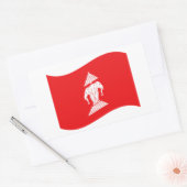 Sticker Rectangulaire Lao Erawan Trois Drapeaux D'Éléphant (Enveloppe)