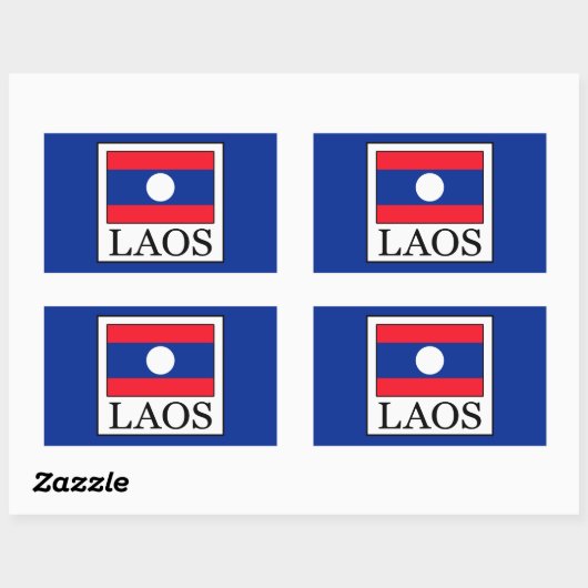 Sticker Rectangulaire Laos (Feuille)