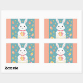Sticker Rectangulaire Lapin blanc (Feuille)