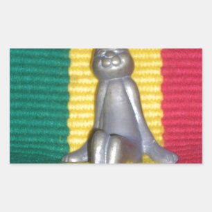 Sticker Rectangulaire Lapin - Lapin à Rasta Couleurs : Une touche de Sup