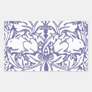 Sticker Rectangulaire Lapin lavande Arts et artisanat botaniques