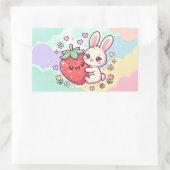 Sticker Rectangulaire Lapin Sucré à la Fraise (Sac)