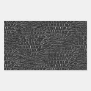 Sticker Rectangulaire L'apparence de la peau d'alligator réaliste noire