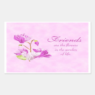 Sticker Rectangulaire L'aquarelle fleurit l'autocollant