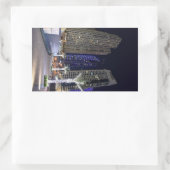 Sticker Rectangulaire L'architecture de Dubaï la nuit (Sac)