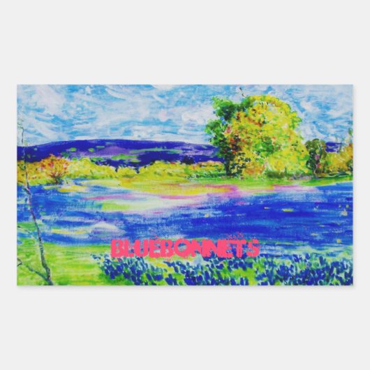 Sticker Rectangulaire l'art bluebonnet (Devant)