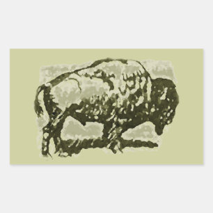 Sticker Rectangulaire L'art Buffalo