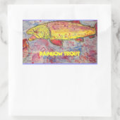 Sticker Rectangulaire l'art de la truite arc-en-ciel (Sac)