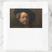 Sticker Rectangulaire L'art de l'auto-portrait de Rembrandt van Rijn (Sac)