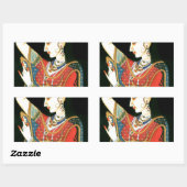 Sticker Rectangulaire L'art moghol (Feuille)