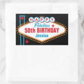 Sticker Rectangulaire Las Vegas Custom Joyeux anniversaire (Sac)