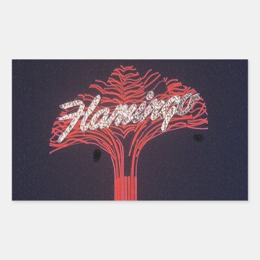 Sticker Rectangulaire Las Vegas Flamant rose Hotel (Devant)