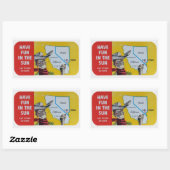 Sticker Rectangulaire Las Vegas Navada Vintage voyage Design (Feuille)