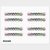 Sticker Rectangulaire Las Vegas Poker Chip Rows (Feuille)