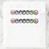 Sticker Rectangulaire Las Vegas Poker Chip Rows (Sac)