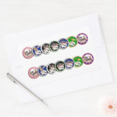 Sticker Rectangulaire Las Vegas Poker Chip Rows (Enveloppe)
