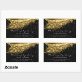 Sticker Rectangulaire Lash Extension maquillage Beauté Gold Confetti Noi (Feuille)