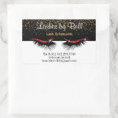 Sticker Rectangulaire Lashes de Parties scintillant rouge (Sac)