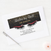 Sticker Rectangulaire Lashes de Parties scintillant rouge (Enveloppe)