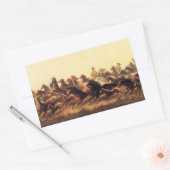 Sticker Rectangulaire Lassoing de chevaux sauvages par James Walker (Enveloppe)