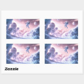 Sticker Rectangulaire L'astronaute en saut (Feuille)