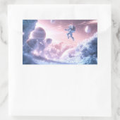 Sticker Rectangulaire L'astronaute en saut (Sac)