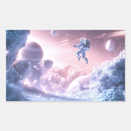 Sticker Rectangulaire L'astronaute en saut (Devant)