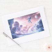 Sticker Rectangulaire L'astronaute en saut (Enveloppe)