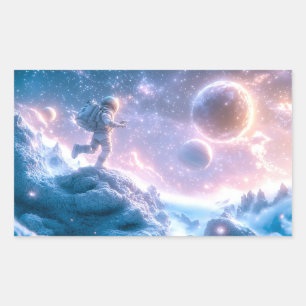Sticker Rectangulaire L'astronaute en saut