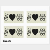 Sticker Rectangulaire L'athéisme de l'amour de la paix (Feuille)