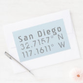 Sticker Rectangulaire Latitude de San Diego Longitude (Enveloppe)