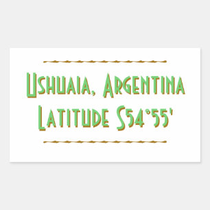 Sticker Rectangulaire Latitude d'Ushuaia Argentine
